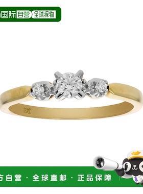 自营 vir jewels0.25 克拉钻石 3 石戒指 18K 黄金 - 黄色 美国奥