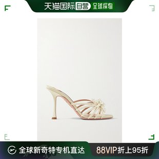 AQUAZZURA 女士 Vendome 饰罗缎凉拖 香港直邮潮奢 人造珠宝装