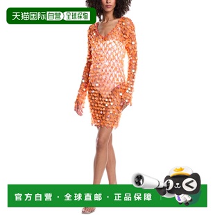 自营Milly Sequin Crochet Mini Dress - orange 美国奥莱直发