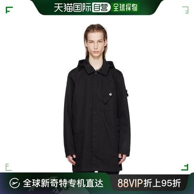 香港直邮潮奢 Stone Island 石头岛 男士 黑色纹章大衣 801571034