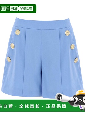 香港直邮Balmain 褶饰细节短裤 CF0PA235WC09