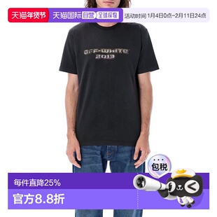 1h可退 香港直邮Off-white 男士 黑色 Digit Bacchus T 恤 OMAA02