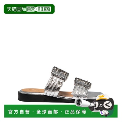 香港直邮GANNI 女士凉鞋 S2666018 SS2025 银色 Sandal With Buck