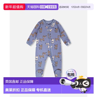 自营deux par deuxOrganic Cotton Baby One-Piece Pyjama Blue D