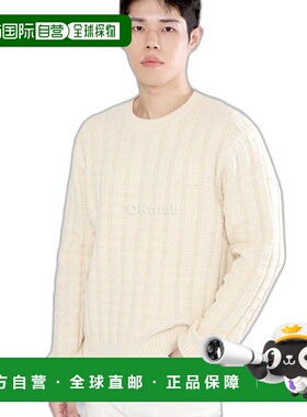 韩国直邮SUNFLOWER 3049 白色斜角毛衣 V领针织衫羊毛长袖