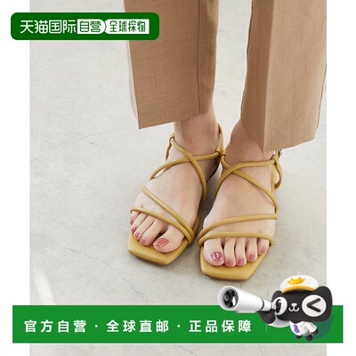 日本直邮Menue 方形包头搭扣凉鞋 单鞋 [ME8623BW02390]黑色