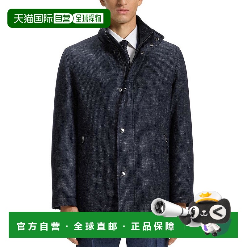 1h可退 【美国直邮】hugo boss 男士 大衣羊毛漏斗