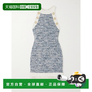 香港直邮潮奢 流苏牛仔花呢连衣裙 Balmain 女士 巴尔曼 1h可退