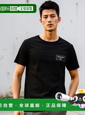 香港直邮BALMAIN 男士T恤 EH1EF000BC910PA AW2025 黑色