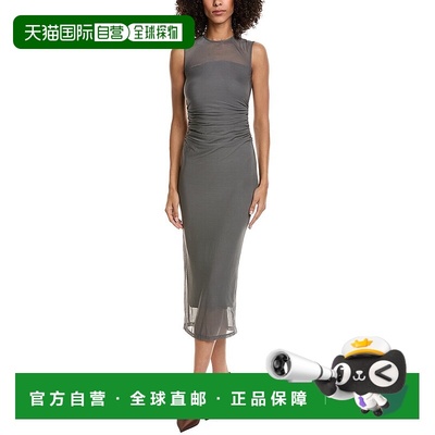 自营Amanda Uprichard Lyle Midi Dress - gray 美国奥莱直发