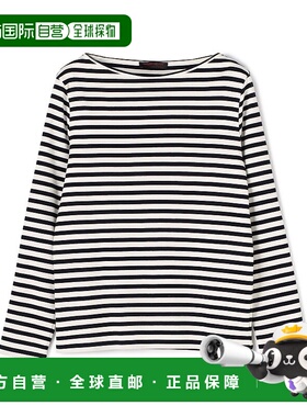 1h可退 日本直邮TOMORROWLAND 女士海军条纹棉质船领套头衫 14034