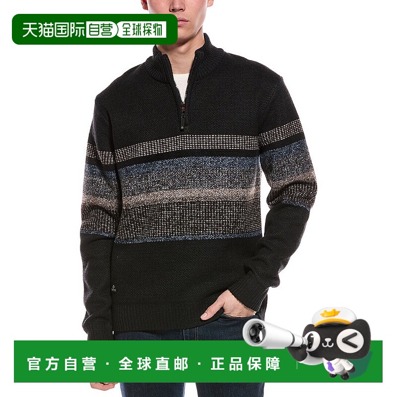 自营Point Zero Semi Fit 1/4-Zip Mock Neck Sweater - blue 美