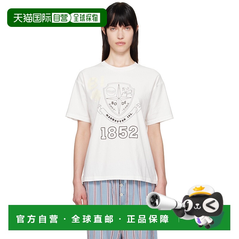 香港直邮潮奢 Bode 女士 白色 Crest 双面 T 恤 MRS25CS059