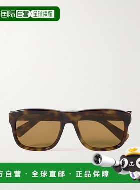 1h可退 香港直邮潮奢 Saint Laurent 圣罗兰 女士 方形框龟甲色醋