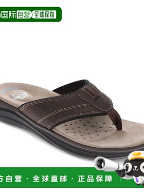自营Dockers男式班克斯休闲人字拖凉鞋-深棕色/黑色 美国奥莱直发