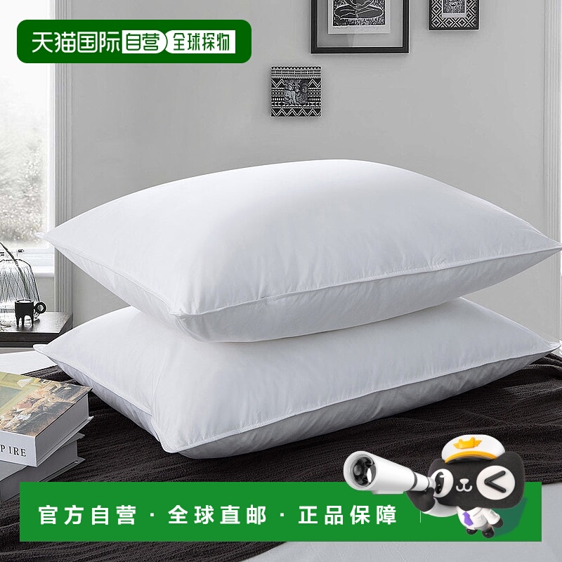 自营 puredownPURE DOWN Peace Nest 2 件装白鹅毛枕头，适用于侧