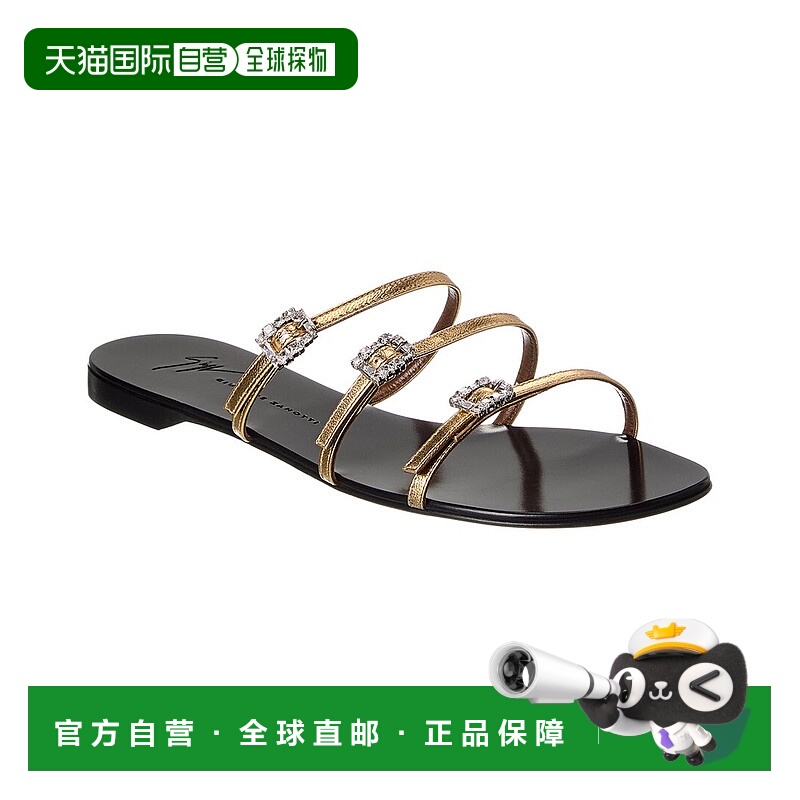 自营Giuseppe Zanotti Roll Leather Sandal - gold 美国奥莱直发