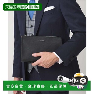 日本直邮皮革质感萨菲亚诺手拿包 黑色