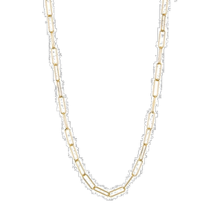 自营 Adornia 回形针链项链首饰 14k 金纯银 美国奥莱直发