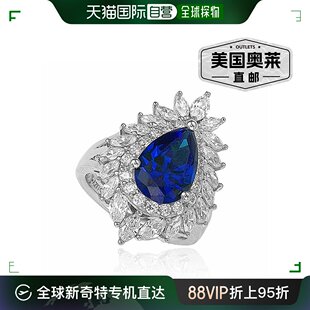 蓝色蓝宝石戴安娜戒指 金和纯银打造 18k Suzy 蓝色 Levian