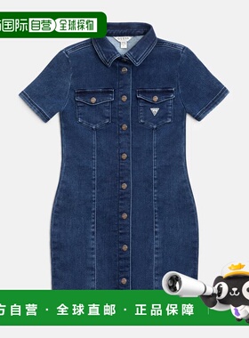 自营guessMaria Denim Dress (7-14) - dark wash 美国奥莱直发