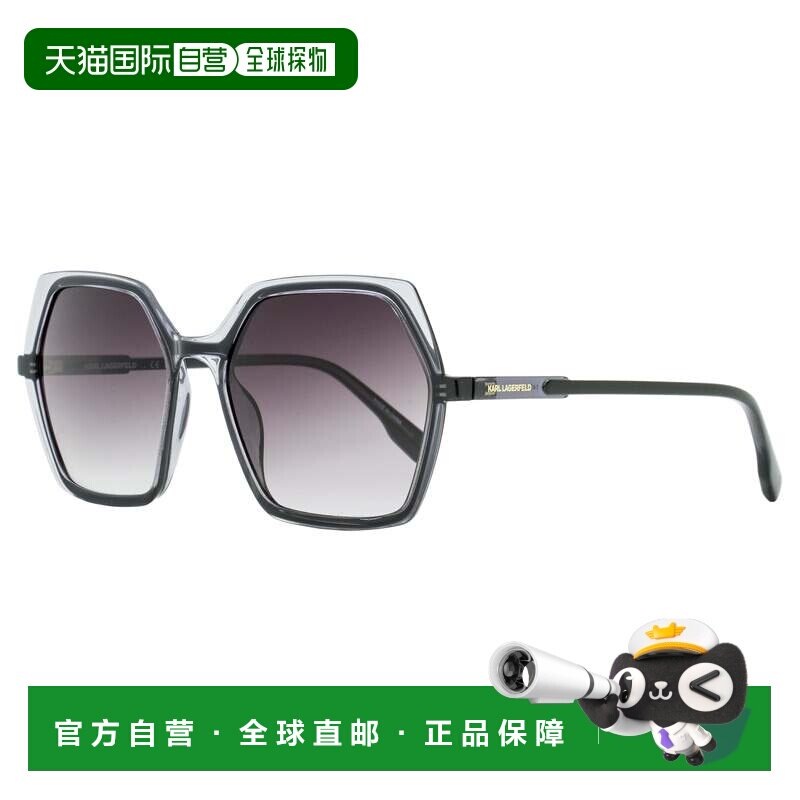 自营Karl Lagerfeld女式六角形太阳镜KL6083S 009透明灰色56mm-00