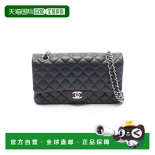 日本直邮中古Chanel香奈儿女包A级95新CF菱格羊皮单肩包黑色