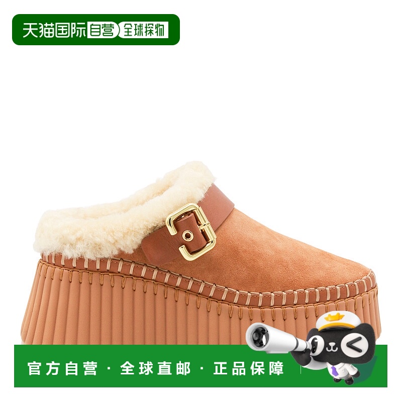 1h可退 香港直邮Chloe 蔻依 女士 棕色皮质凉鞋 CH25W13CTX207