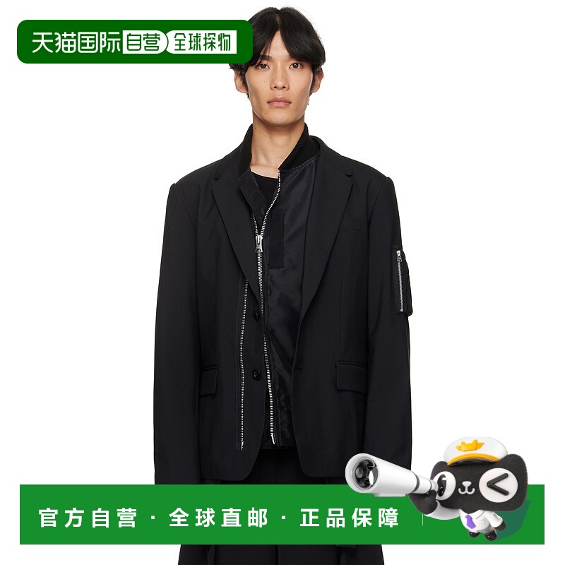 1h可退 香港直邮Sacai 男士 黑色 Suiting 西装外套 2503743M