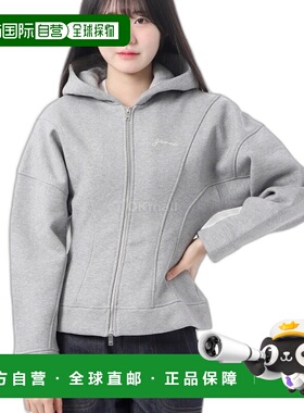 韩国直邮GANNI 灰色抓绒拉链连帽衫 (T3998 921) 连帽/拉链