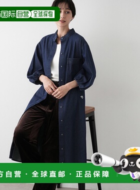 1h可退 日本直邮Dessin 女装 60Z轻盈丹宁衬衫连衣裙 宽松可外穿