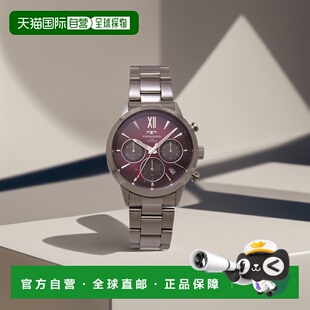 日本直邮TECHNOS 手表男士太阳能计时码表红色/银色 Time Time 限