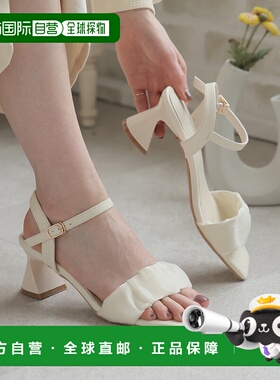 1h可退 日本直邮Vivian 女士方头网纱包带高跟凉鞋  V64105SM单鞋