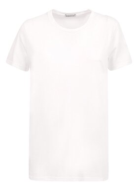 MONCLER 女士T恤 8C73200V8058033 CO 白色 Ivory cotton t-shirt