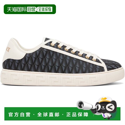 香港直邮versace 范思哲 男士 海军蓝 & 黑色 Greca Jacquard Can