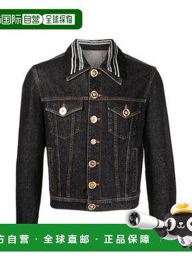 自营Versace Cotton blue Men's Jacket - black 美国奥莱直发