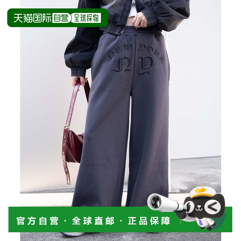 日本直邮WEGO 女士刺绣宽松版秋冬加绒运动裤 WE24WN10L0011