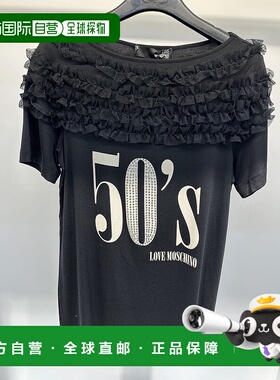 1h可退 香港直邮MOSCHINO 女士T恤 W4E9701E16274077 AW2021 黑色