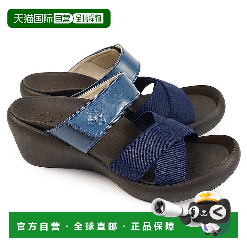 日本直邮Regetta 独木舟凉鞋女士 CJLW5524a 坡跟穆勒橡胶带交叉