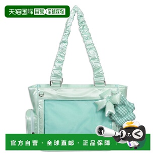 1h可退 日本直邮WEGO 女装 闪亮光泽尼龙托特包 侧缝玩偶袋设计 W