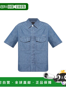 香港直邮GIVENCHY 男士衬衫 BM613J5YAP457 SS2025 蓝色 Denim sh