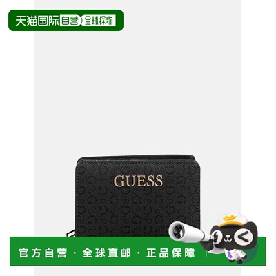 自营guessEldoria Logo French Wallet - coal 美国奥莱直发钱包