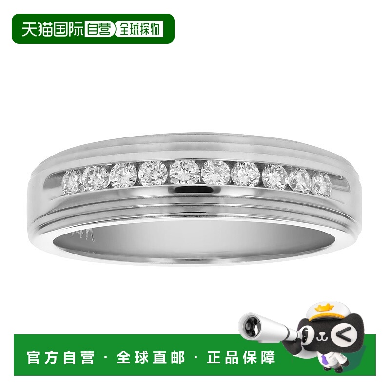 自营 vir jewels1/4 cttw SI1-SI2 10 石认证机器钻石结婚戒指 14