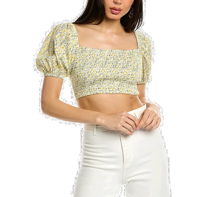 自营 Celina Moon Angela Top yellow 美国奥莱直发短袖上衣女装