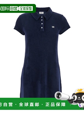 香港直邮CELINE 女士POLO衫 RR0E50A8007YC AW2025 蓝色 短袖连衣