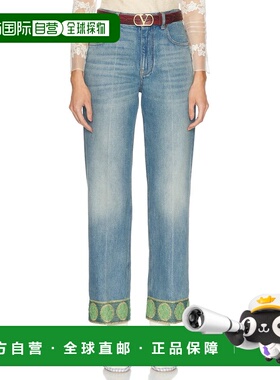 1h可退 香港直邮潮奢 valentino 华伦天奴 女士 直筒牛仔裤 6B3DD