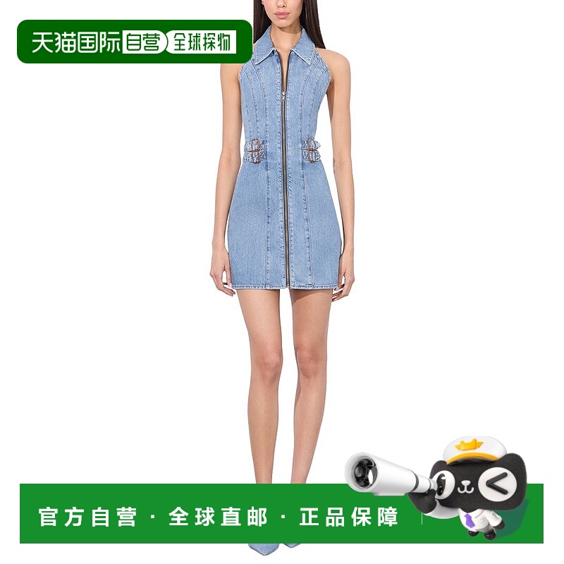 自营alice + olivia Axelle Denim Mini Dress - blue 美国奥莱直