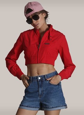 members only【美国奥莱】直发 女士迷你短款机车夹克 - 红色