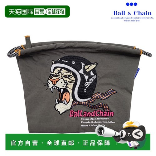 日本直邮Ball&Chain HELMET TIGER PL尺寸拉链袋小物件刺绣礼物30