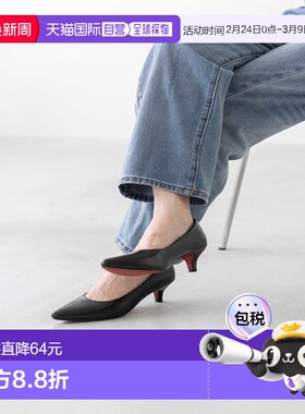 日本直邮Menue 中跟女式浅口鞋 单鞋高跟鞋 ME8623BW02032黑色